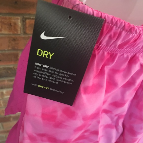 Nike Tie-dyed Dri-Fit Running Shorts Pink - Picture 6 of 7
